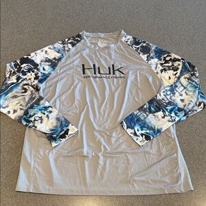 Men’s Huk Pursuit Mossy Oak Long Sleeve Performance Fishing Shirt Size XXL